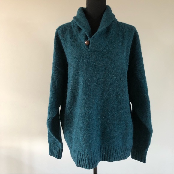 London Fog Sweaters - Women’s London Fog Cozy Teal wool pullover sweater size L
